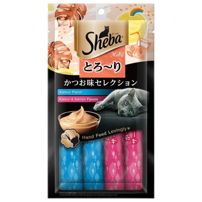Sheba 鮮魚唧唧棒貓小食 - 鰹魚拼鰹魚三文魚 - 12g x 4