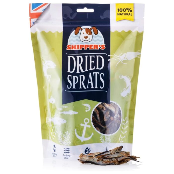 Skippers 英國鮮魚派狗小食 - 天然膠原魚皮潔齒脆粒 250g
