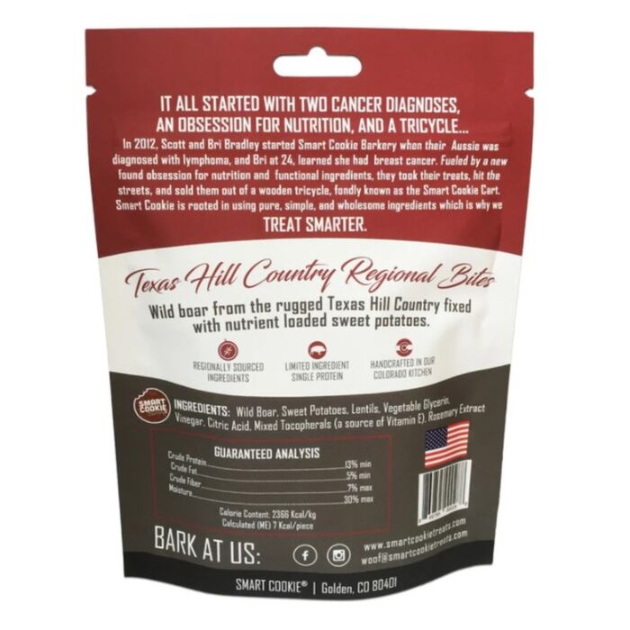 Smart Cookie Dog Soft Treat - Texas Hill Country - Wild Boar + Sweet Potato 5oz