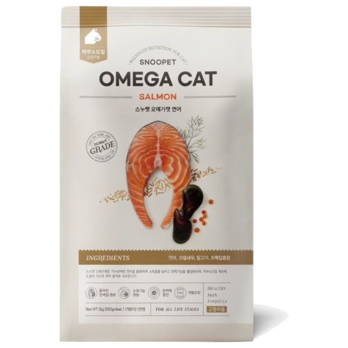 SNOOPET Omega Cat Food - Fresh Salmon Green-Lipped Mussel Krill Red Ginseng Formula 2kg