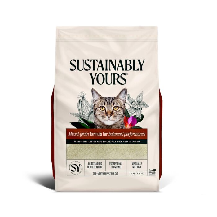 Sustainably Yours Natural Cat Litter - Multi-Cat Mixed Grain 13lb