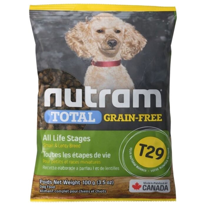 試食裝 Nutram 加拿大紐頓狗乾糧 - T29 無穀物小型犬 - 羊肉小扁豆配方 100g