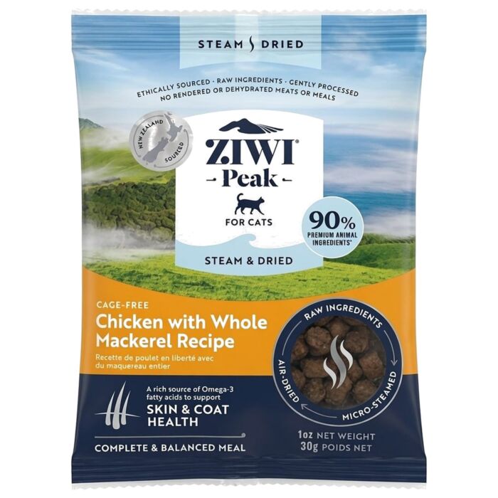 試食裝 Ziwipeak新西蘭巔峰貓糧 - 柔蒸溫乾系列 - 無穀物放養雞配原條鯖魚