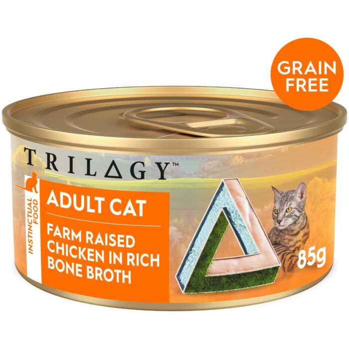 TRILOGY Cat Can - Grain Free Farm Raised Chicken In Bone Broth 85g