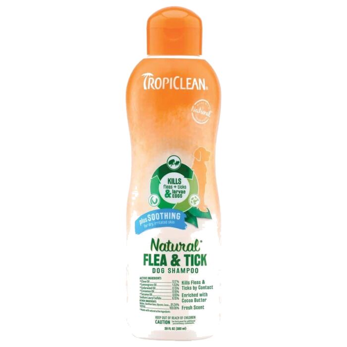 TropiClean Natural Flea & Tick Soothing Shampoo for Dogs 592ml