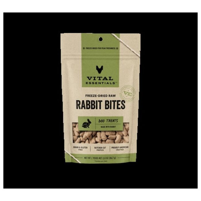 Vital Essentials Dog Treat - Freeze Dried Rabbit Bites 2oz
