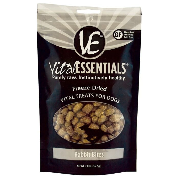 Vital Essentials Dog Treat - Freeze Dried Rabbit Bites 2oz