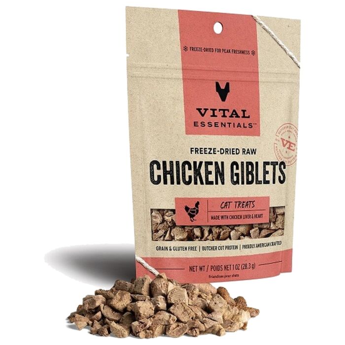 Vital Essentials Cat Treat - Freeze Dried Chicken Giblets 1oz