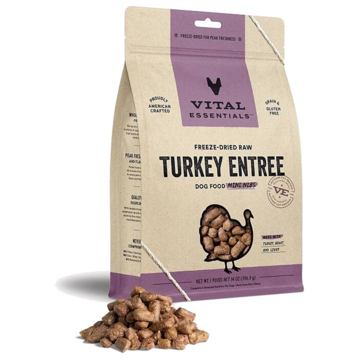Vital Essentials Dog Food - Freeze-Dried Mini Nibs - Turkey