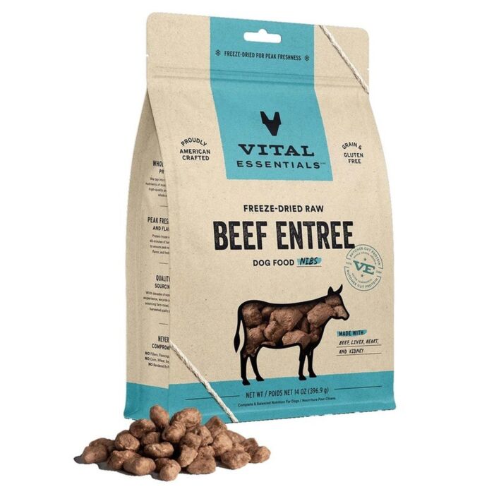 Vital Essentials 美國狗糧 - 凍乾脫水(軟肉粒) - 牛肉三文魚 14oz
