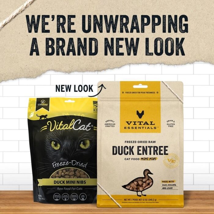 Vital Essentials Cat Food - Freeze-Dried Mini Nibs - Duck