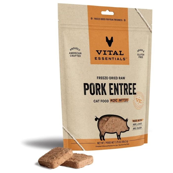 Vital Essentials 美國貓糧 - 凍乾脫水(軟肉粒) - 豬肉 12oz