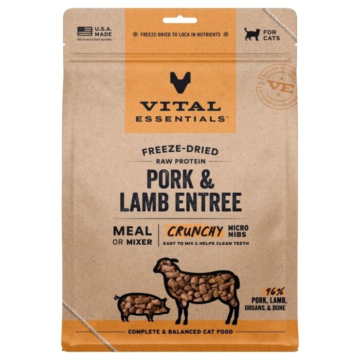 Vital Essentials 美國貓糧 - 凍乾脫水 超迷你粒 - 豬肉羊肉 12oz