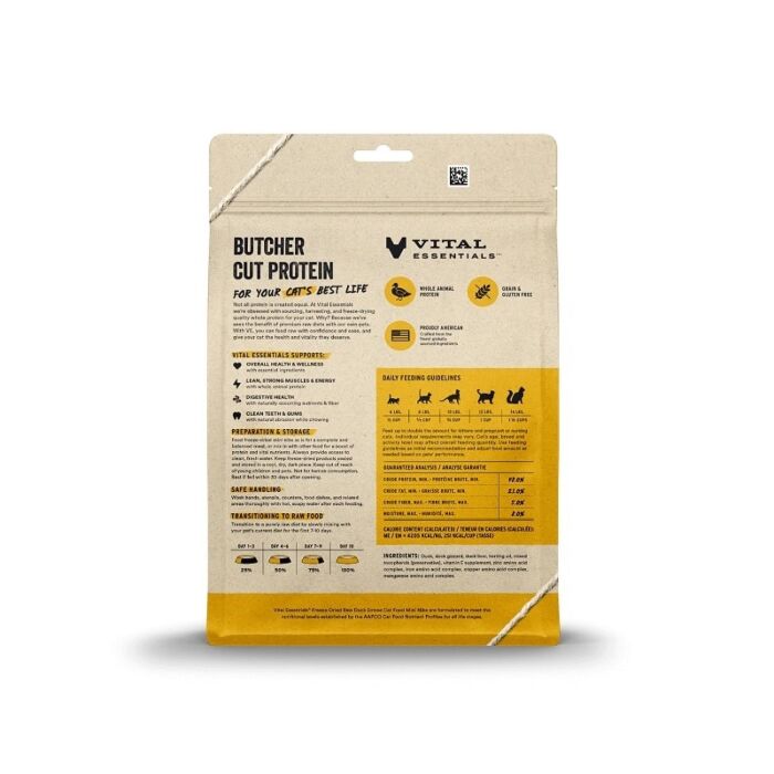 Vital Essentials Cat Food - Freeze-Dried Mini Nibs - Duck 12oz