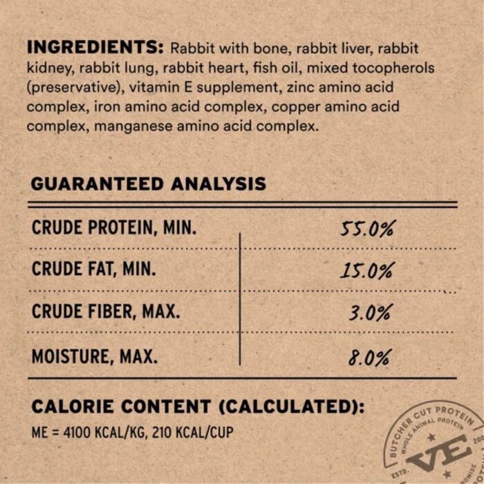 Vital Essentials Cat Food - Freeze-Dried Mini Nibs - Rabbit