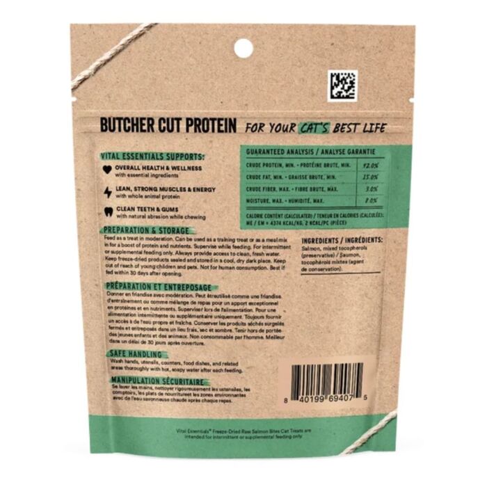 Vital Essentials Cat Treat - Freeze Dried Salmon Bites 1.1oz