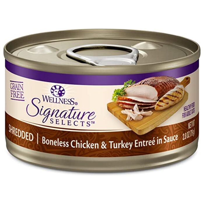 Wellness Cat Can - Signature Selects Grain Free - Shredded Boneless Chicken & Turkey