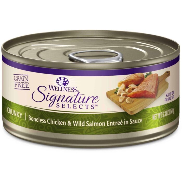 Wellness Cat Can - Signature Selects Grain Free - Chunky Boneless Chicken & Wild Salmon