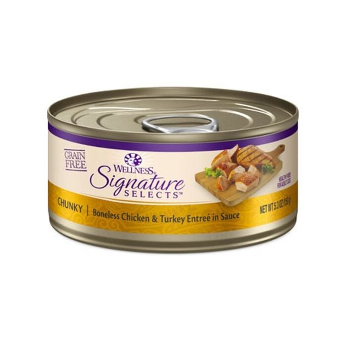 Wellness Cat Can - Signature Selects Grain Free - Chunky Boneless Chicken & Turkey 5.3oz