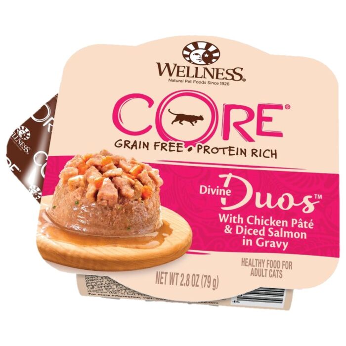 Wellness Cat Wet Food - Divine Duos Chicken Pate & Diced Salmon 2.8oz