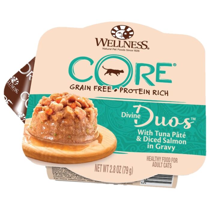 Wellness Cat Wet Food - Divine Duos Tuna Pate & Diced Salmon 2.8oz