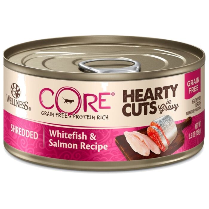 Wellness 美國貓濕糧 - CORE Hearty Cuts 無穀物 - 厚切白魚三文魚配方 5.5oz
