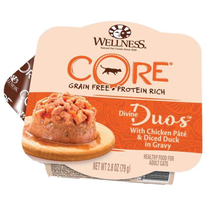 Wellness Cat Wet Food - Divine Duos Chicken Pate & Diced Duck 2.8oz