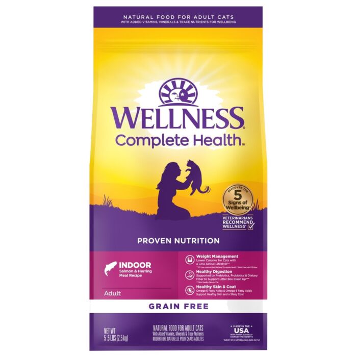 Wellness Cat Food - Complete Health Grain Free Indoor - Salmon & Herring