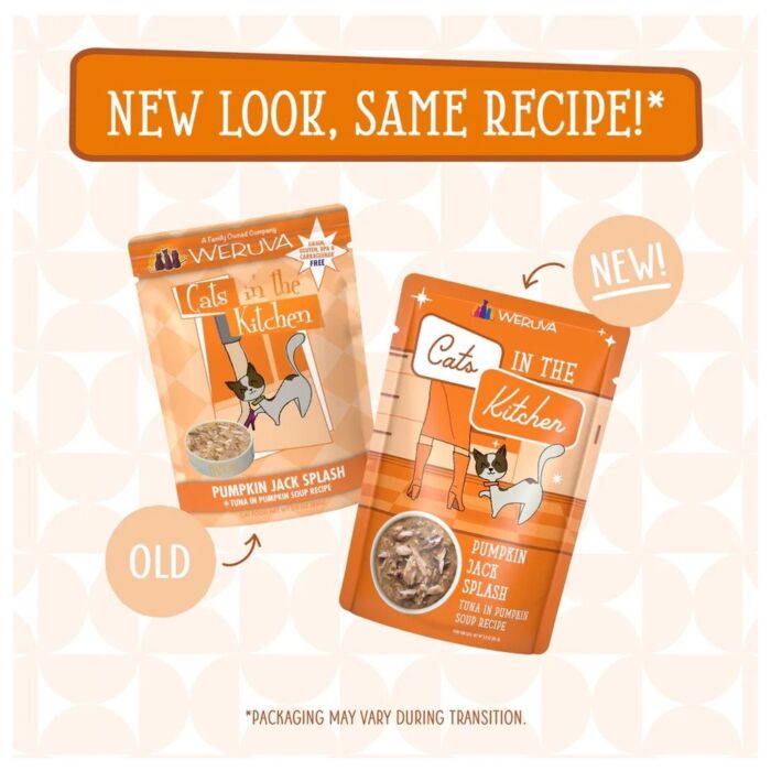 Weruva Cat Pouch - Cats in the Kitchen - Pumpkin Jack Splash - Tuna in Pumpkin Soup 3oz | 85g