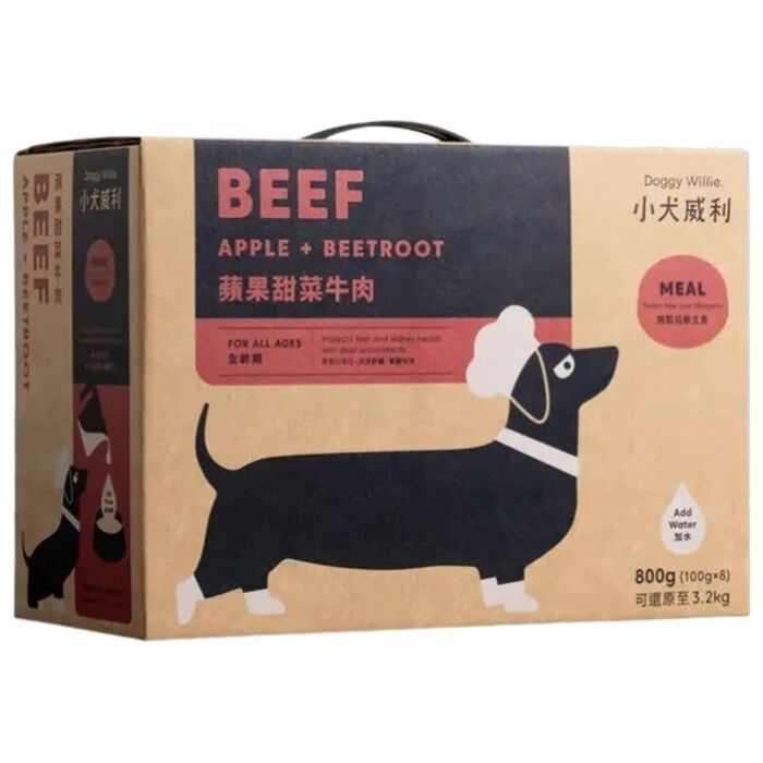 Doggy Willie Dog Food - MEAL Grain Free - Freeze-Dried Apple Beetroot & Beef