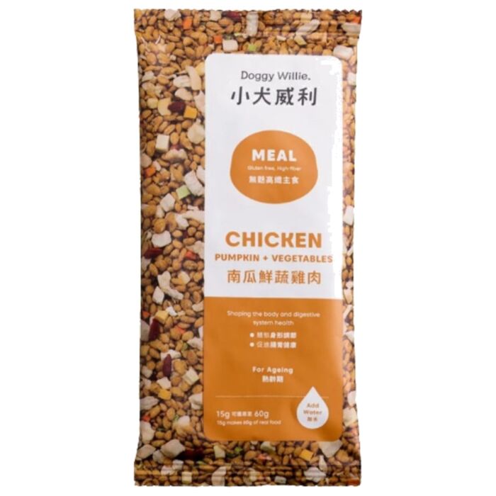 Doggy Willie小犬威利 狗乾糧 - MEAL均衡無麩主食 - 凍乾熟食南瓜鮮蔬雞肉 15g - EXP 09-12-2026