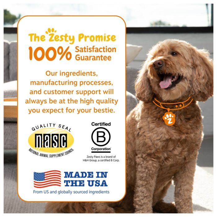 Zesty Paws Dog Supplement - Probiotic Bites Gut Health - Chicken Flavor 315g (90 chews)