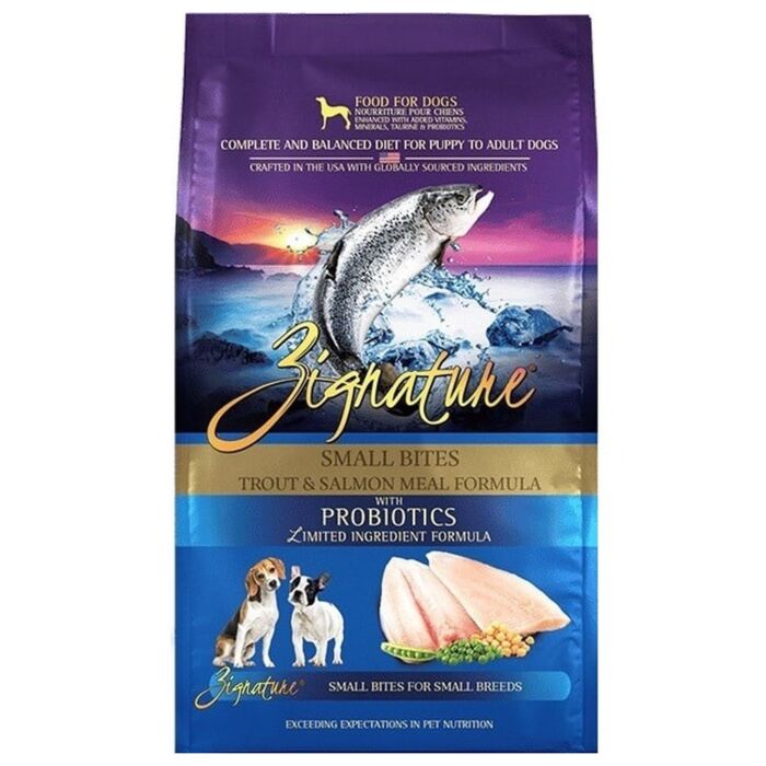 Zignature Dog Food - Grain Free - Small Bites - Trout & Salmon