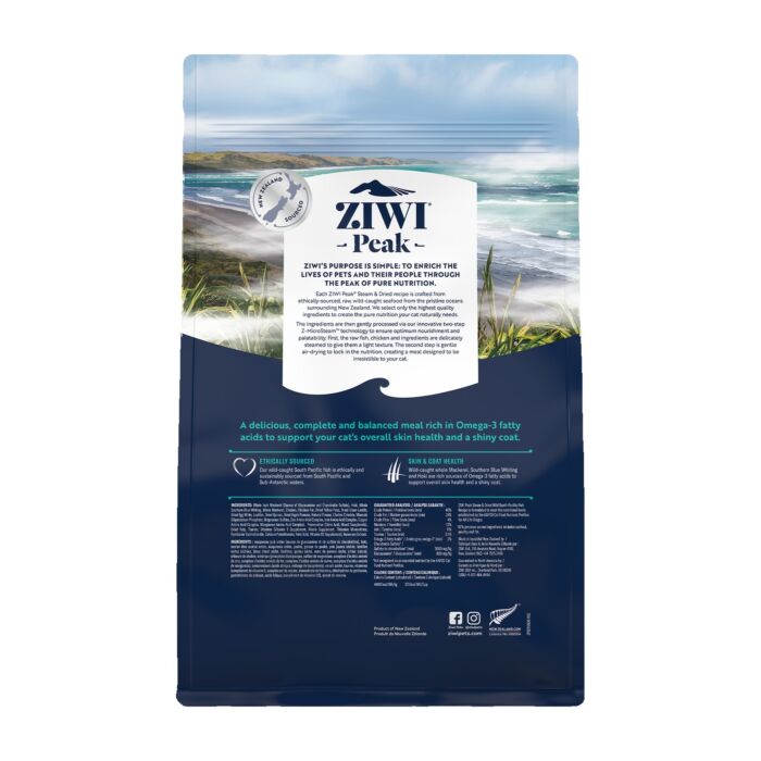 Ziwipeak新西蘭巔峰貓糧 - 柔蒸溫乾系列 - 無穀物野生南太平洋魚