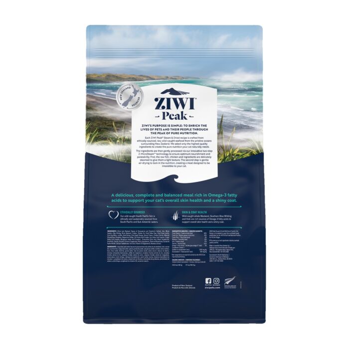 Ziwipeak新西蘭巔峰貓糧 - 柔蒸溫乾系列 - 無穀物野生南太平洋魚