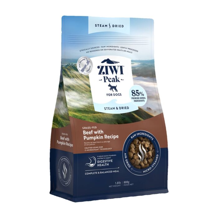 Ziwipeak Dog Food - Steam & Dried - Grain Free Beef with Pumpkin Recipe