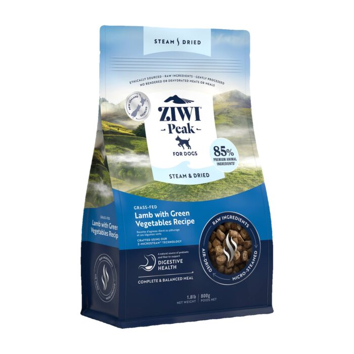 Ziwipeak新西蘭巔峰狗糧 - 柔蒸溫乾系列 - 無穀物草飼羊肉配綠色蔬菜