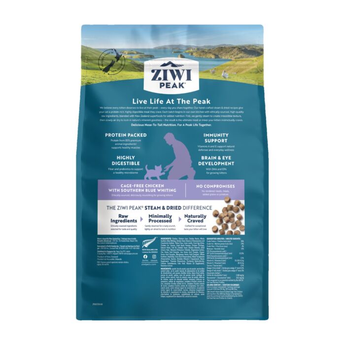 Ziwipeak Cat Food - Steam & Dried - Grain Free Chicken with Southern Blue Whiting Kitten 700g