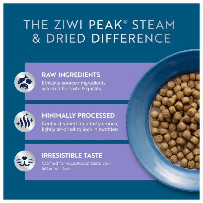 Ziwipeak Cat Food - Steam & Dried - Grain Free Chicken with Southern Blue Whiting Kitten 700g