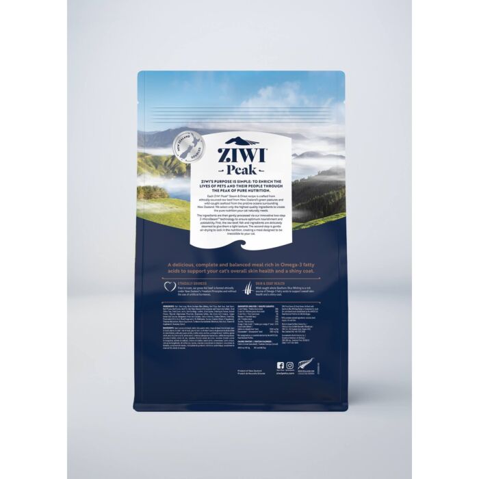Ziwipeak新西蘭巔峰貓糧 - 柔蒸溫乾系列 - 無穀物草飼牛肉配南藍鱈魚