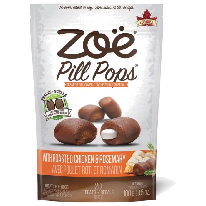 Zoe Pill Pops Dog Treat - Roasted Chicken with Rosemary 100g (20pcs)- EXP 20-08-2026