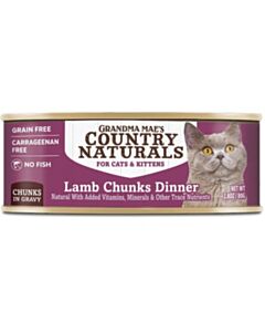 Country Naturals Cat Canned Food - Grain Free - Lamb Chunks in Gravy 2.8oz