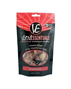 Vital Essentials Freeze Dried Dog Treat - Chicken Hearts 1.9oz