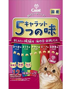 PETLINE Carat Mix Cat Food - 5 Varieties Meat & Seafood 1.2kg