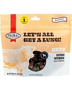 Primal Dog Treat - Dry Beef Lung Cubes 1.5oz