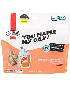Primal Dog Treat - Freeze Dried With Pork Maple & Goat Milk Crunchy with Probiotics 2oz - EXP 12/04/2024