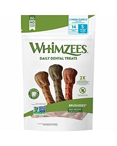 Whimzees Dog Dental Treat - Brushzees - Small (15-25lbs) 14pcs | 210g - EXP 31/05/2024