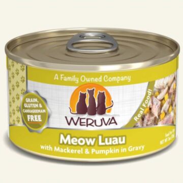 weruva cat canned food meow luau