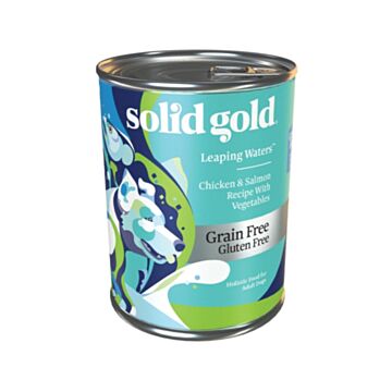 Solid Gold Dog Canned Food - Leaping Waters - Grain Free - Chicken & Salmon 13.2oz