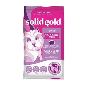 Solid Gold Dog Food - Wee Bit - Small Breed - Bison Brown Rice & Pearled Barley 12lb - EXP 09/10/2024 (Damaged Bag – Resealed)
